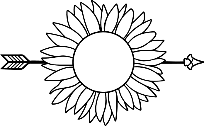 sunflower-arrow-monogram-summer-decoration-free-svg-file-SvgHeart.Com