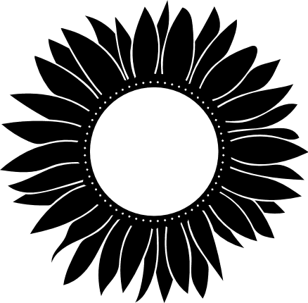 Sunflower split monogram frame SVG cut file,Floral frame svg