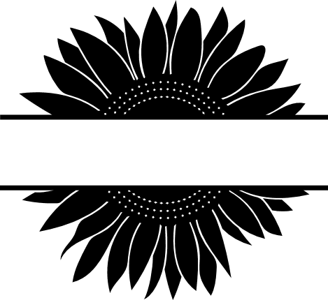 Sunflower Split Text Frame, Floral - free svg file for members - SVG Heart