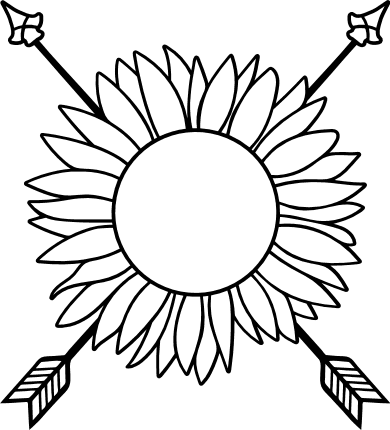 sunflower-with-crossed-arrows-summer-decoration-free-svg-file-SvgHeart.Com