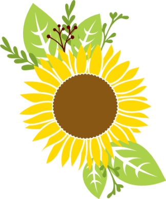 sunflower-with-leaves-decoration-free-svg-file-SvgHeart.Com
