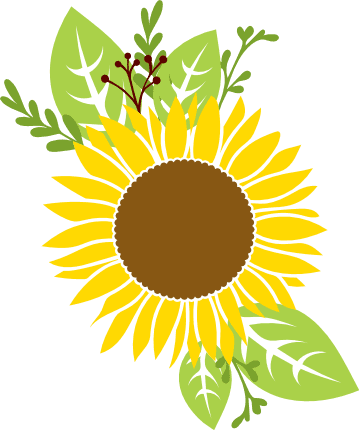 sunflower-with-leaves-decoration-free-svg-file-SvgHeart.Com