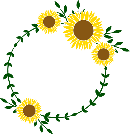 sunflowers-circle-monogram-frame-decoration-free-svg-file-SvgHeart.Com