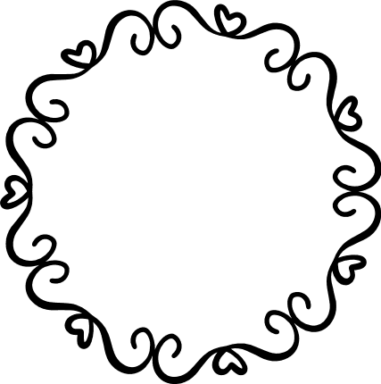 Swirly Circle Monogram frame Family name sign ready for cut file svg By  kArtCreation