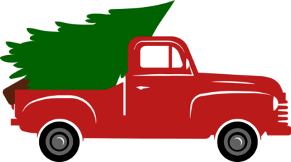 truck and christmas tree, holiday free svg file