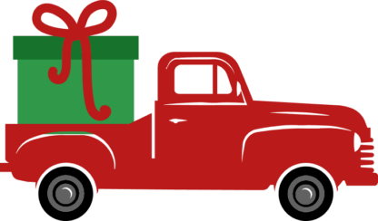 truck and gift box, christmas free svg file, clipart images