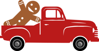 truck and ginger bread man, christmas free svg file