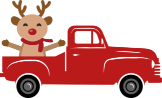 truck and reindeer, christmas free svg file, clipart images