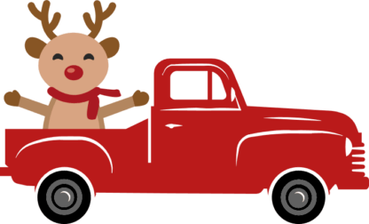 truck and reindeer, christmas free svg file, clipart images
