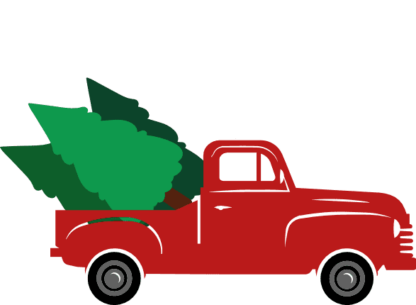 truck with trees, christmas free svg file, clipart images