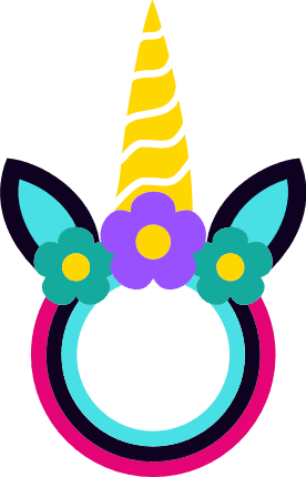 unicorn-head-monogram-frame-birthday-free-svg-file-SvgHeart.Com