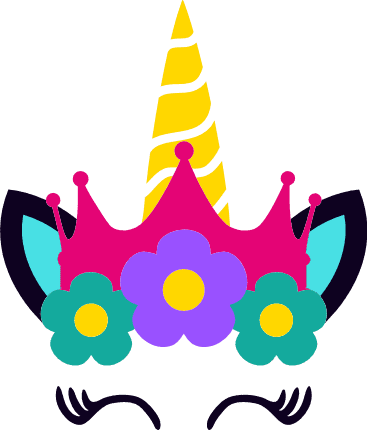 unicorn-queen-head-with-crown-birthday-free-svg-file-SvgHeart.Com