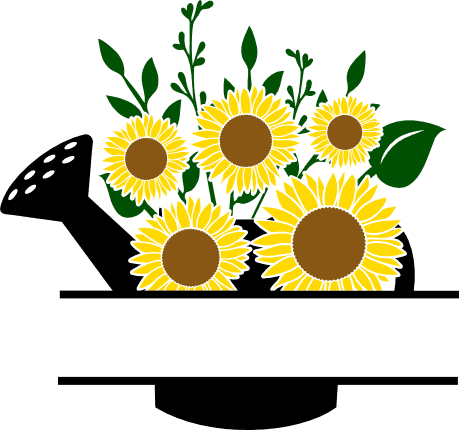 watering-can-and-sunflowers-split-text-frame-gardening-decorative-free-svg-file-SvgHeart.Com