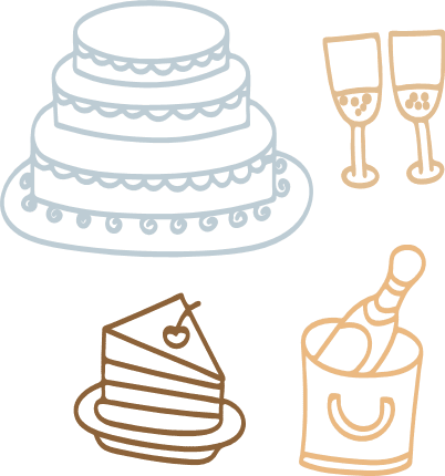 wedding-elements-bundle-cake-wine-glasses-champagne-free-svg-file-SvgHeart.Com