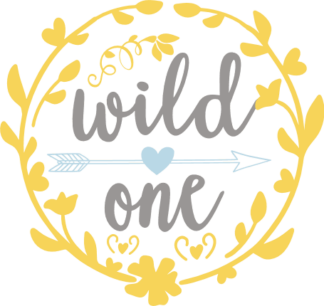 wild one in floral frame, birthday, baby free svg file