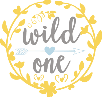 wild one in floral frame, birthday, baby free svg file