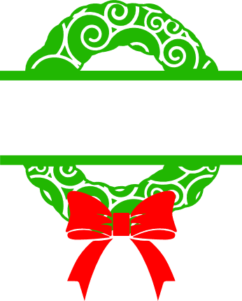 wreath-with-bow-split-text-frame-christmas-ornament-free-svg-file-SvgHeart.Com