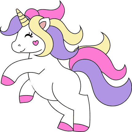 Cute Unicorn Clipart, Girly, Fantasy Animal Free Svg File | SVG Heart