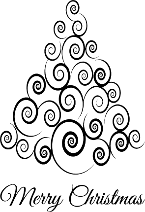 merry-christmas-and-decorative-swirly-christmas-tree-free-svg-file-SVGHEART.COM