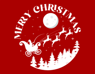 merry-christmas-santa-claus-sleigh-and-reindeers-holiday-free-svg-file-SVGHEART.COM