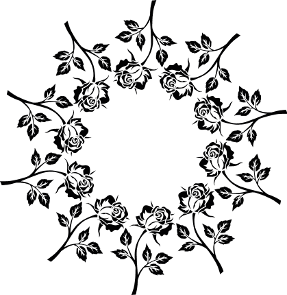 rose-flowers-circle-monogram-frame-decorative-free-svg-file-SvgHeart.Com