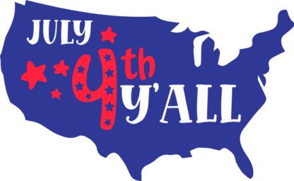 july 4th y'all, usa map, independence day free svg file