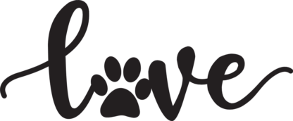 love sign, pet paw print free svg file