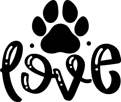 love sign, dog paw, paw print free svg file - SVG Heart
