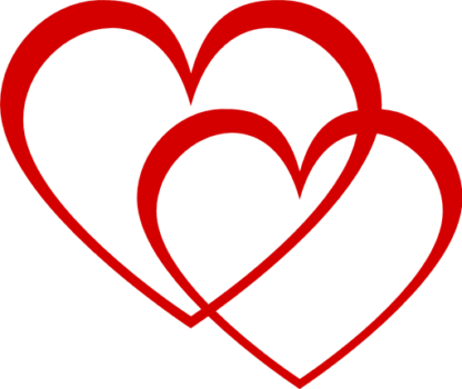 double hearts, love free svg file, clipart images
