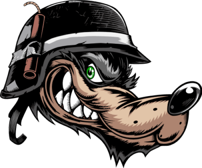 wolf head with helmet and dynamite, tshirt free svg file