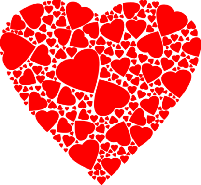 heart made of the hearts, love clipart free svg file