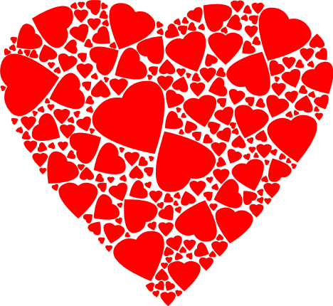 heart made of the hearts, love clipart free svg file - SVG Heart