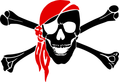 pirate skull and crossed bones - free svg file for members