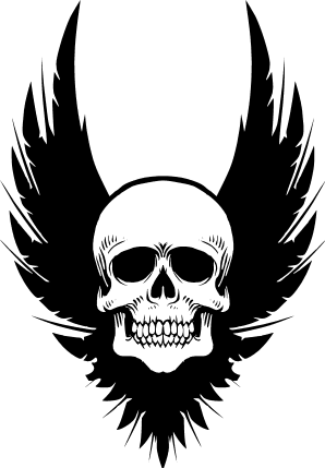 skull and wings, tattoo, t-shirt design free svg file
