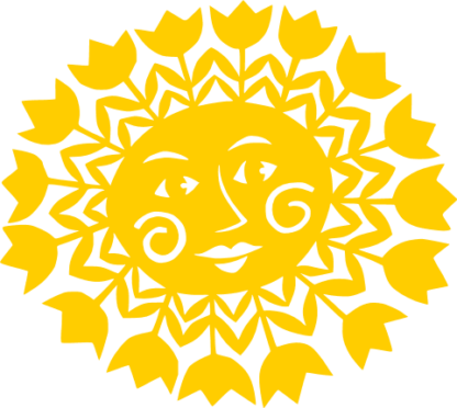 decorative flowers sun free svg file, clipart images