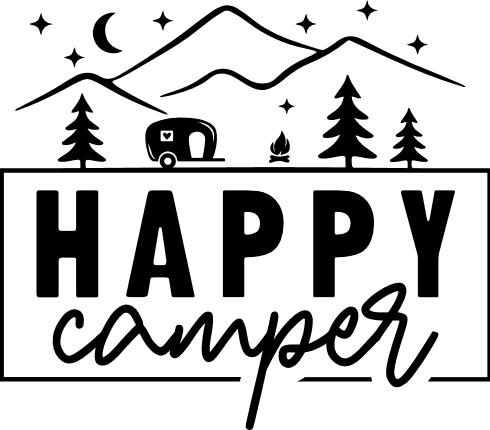 happy camper, camping - free svg file for members - SVG Heart