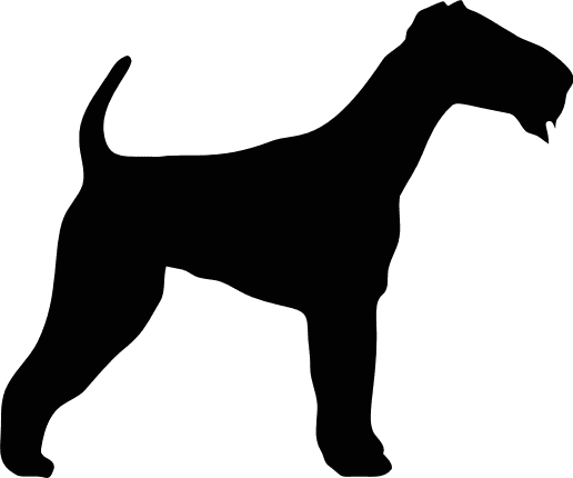 airedale terrier silhouette free svg file clipart images - SVG Heart