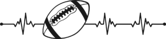 american football ball and heartwave - free svg file for members