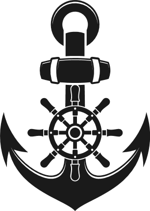 anchor and rudder clipart, nautical free svg file