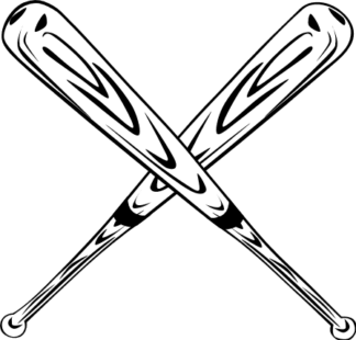 crossed baseball bats clipart - free svg file for members