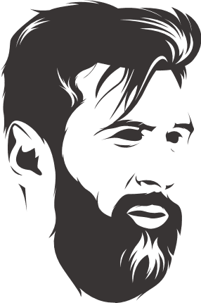 bearded man face free svg files, clipart image