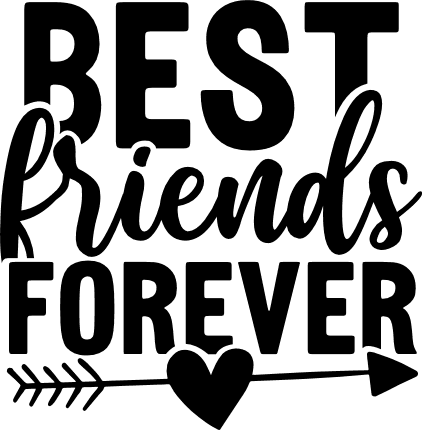 best friends forever, friendship - free svg file for members - SVG Heart
