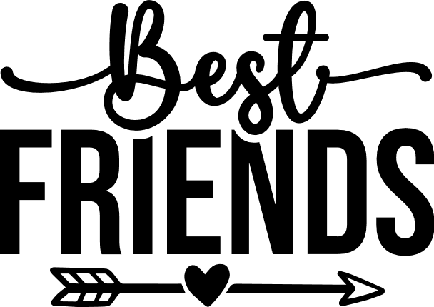 best friends, friendship - free svg file for members - SVG Heart