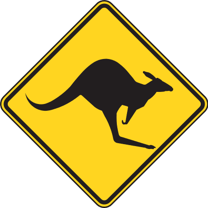 cangaroo road sign, clipart free svg file image