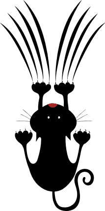 falling hanging cat, funny clipart - free svg file for members