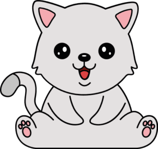 cute sitting cat clipart image, - free svg file for members