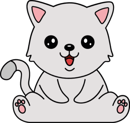 cute sitting cat clipart image, - free svg file for members