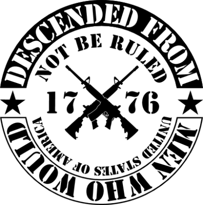 patriotic 1776 - free svg file for members descended from men who would not be ruled