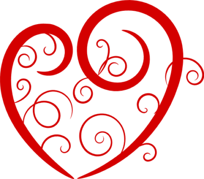 decorative swirly heart - free svg file for members