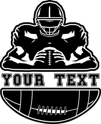 American football tshirt design, Half ball, half player, custom name - free  svg file for members - SVG Heart